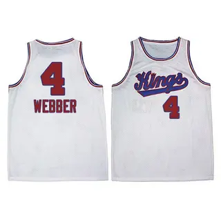Men's Chris Webber Sacramento Kings White New Throwback Jersey - Authentic