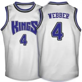 Men's Chris Webber Sacramento Kings White Throwback Jersey - Authentic