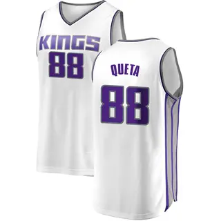 Men's Neemias Queta Sacramento Kings White Jersey - Association Edition - Fast Break