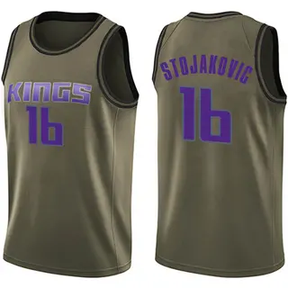 Men's Peja Stojakovic Sacramento Kings Green Salute to Service Jersey - Swingman