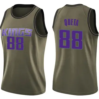 Women's Neemias Queta Sacramento Kings Green Salute to Service Jersey - Swingman