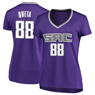 Women's Neemias Queta Sacramento Kings Purple Jersey - Icon Edition - Fast Break