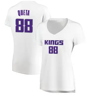 Women's Neemias Queta Sacramento Kings White Jersey - Association Edition - Fast Break