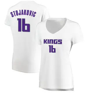 Women's Peja Stojakovic Sacramento Kings White Jersey - Association Edition - Fast Break