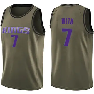 Youth Chimezie Metu Sacramento Kings Green Salute to Service Jersey - Swingman