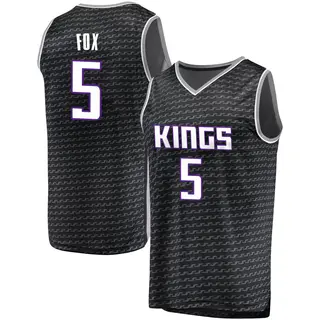 Youth De'Aaron Fox Sacramento Kings Black Jersey - Statement Edition - Fast Break