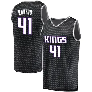 Youth Kosta Koufos Sacramento Kings Black Jersey - Statement Edition - Fast Break