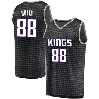 Youth Neemias Queta Sacramento Kings Black Jersey - Statement Edition - Fast Break