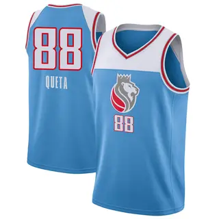 Youth Neemias Queta Sacramento Kings Blue Jersey - City Edition - Swingman