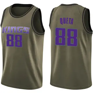 Youth Neemias Queta Sacramento Kings Green Salute to Service Jersey - Swingman